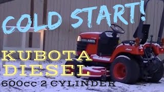 DIESEL KUBOTA COLD START  23 F Cold Start 600cc Diesel [upl. by Awhsoj]