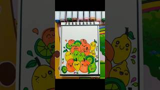 Relaxing Asmr sound 🍋🟠🍋 coloring relaxing satisfying colors kawaii art [upl. by Esina]