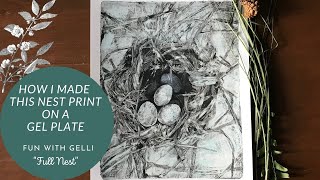 How to Make a Nest Monotype Print on a Gel Plate  Fun with Gellis [upl. by Abert]