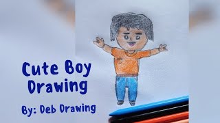 Cute Boy Drawing  Boy Drawing [upl. by Saihttam]