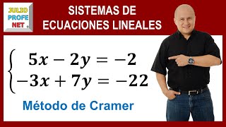 Sistemas de ecuaciones lineales 2×2 por método de Cramer [upl. by Niak]