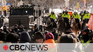 Police confront convoy protesters in Ottawa as more arrests made  CBC News special [upl. by Ayad]