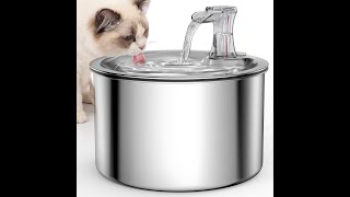 Oneisall cat water fountain stainless steel [upl. by Naerb]