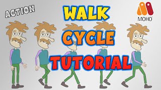 Walk Cycle Tutorial  MOHO PRO  action walk moho [upl. by Imhskal]