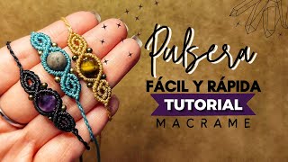 🔮 Pulsera de Macrame FÁCIL con PIEDRA NATURAL 37  DIY Easy Macrame Bracelet with Stone Tutorial [upl. by Aisila270]