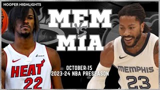 Memphis Grizzlies vs Miami Heat Full Game Highlights  Oct 15  202324 NBA Preseason [upl. by Abran473]