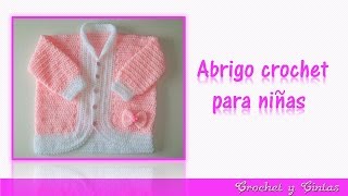 Abrigo  chaqueta con lazo tejido a crochet ganchillo para niñas – Parte 1 [upl. by Carmena]