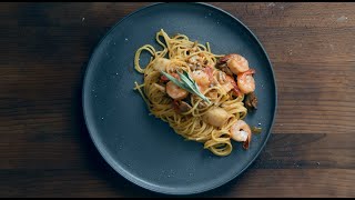 shrimp and scallop spaghetti  one pan  no cream [upl. by Hairim]