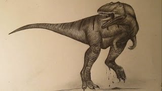 Cómo dibujar un dinosaurio realista a lápiz paso a paso dibujos de dinosaurios [upl. by Denby]