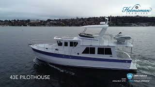 Helmsman Trawlers 38 Sedan 38E amp 43E Pilothouse  Underway Aerial Imagery [upl. by Ennailuj344]