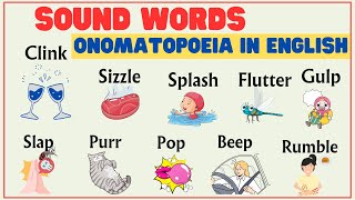 Lesson 28 SOUND WORDS Onomatopoeia  Learn different kind of English words englishvocabulary [upl. by Remark406]