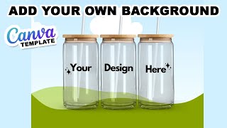 16oz Libbey CLEAR Glass Canva Mock Up  Add Your Own Background [upl. by Atinat]