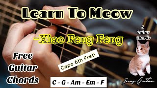 Learn To Meow  Xiao Feng Feng  Capo 6th Fret  Free Guitar Chords  Easy [upl. by Kcirttap]