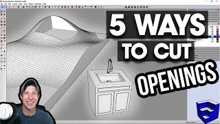 5 Ways to CUT HOLES AND CREATE OPENINGS in your SketchUp Models [upl. by Amliv]