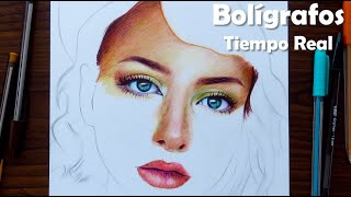 Rostro con bolígrafos de colores  Tiempo Real [upl. by Berkman979]