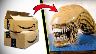 How to make a Xenomorph Head out of CARDBOARD [upl. by Alym563]