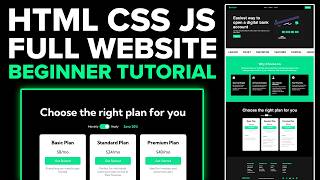 HTML CSS and Javascript Website Tutorial for Beginners Project  Finance Bank Saas Fully Responsive [upl. by Kenelm]