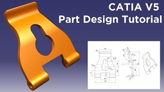 CATIA V5 Practice for beginners  CATIA V5 Part Design Tutorial 13 [upl. by Ettenrahs546]