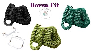 Tutorial borsa “Fit”uncinetto con chiusura a molla a scattoclutch bag [upl. by Eldwin]