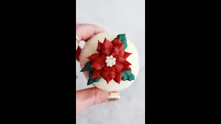 These buttercream poinsettia cupcakes are perfect for the holidays cupcake cakedecorating shorts [upl. by Nnahoj578]