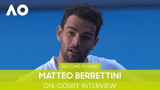 Matteo Berrettini OnCourt Interview 2R  Australian Open 2022 [upl. by Clementi]