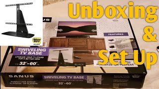 Sanus Swiveling TV Base Mount  Unboxing and Set Up [upl. by Riki]