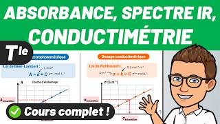 ABSORBANCE CONDUCTIVITÉ DOSAGE PAR ÉTALONNAGE ✅ Cours complet 💪 Terminale spécialité [upl. by Seline]