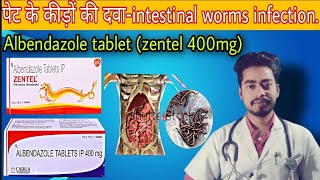 Albendazole tablet  albendazole syruprasite  Zentel 400mg  uses dose side effects in Hindi [upl. by Anes848]