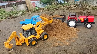 Jcb 3dx Eco Excellence Backhoe Machine Loading Mud In Mahindra and Sonalika Tractor Jcb Gadi Video [upl. by Yrrag]