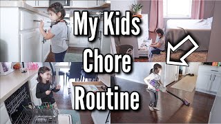 MY KIDS DO CHORES  AGE APPROPRIATE CHORES FOR 3 YEAR OLDS amp 5 YEAR OLDS [upl. by Ardaed]