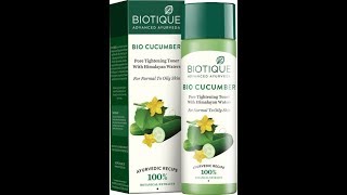 Biotique Cucumber Toner  review  you will be amazed  BEAUTIFUL YOU [upl. by Annyahs]