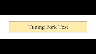 Tuning Fork Test [upl. by Stanley433]