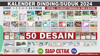 Kumpulan Kalender Dinding dan Duduk 2024 Editable Masehi Jawa Hijriah Siap CETAK CDR PSD Calendar [upl. by Evanne]