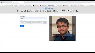 Cropper JS Example with Spring Boot  jQuery  JPA  PostgreSQL [upl. by Wind]