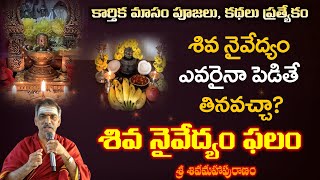 Siva Naivedyam Phalam  శివ నైవేద్యం ఫలం  Sivamaha Puranam  By Brahmasri Vaddiparti Padmakar Garu [upl. by Airdnala949]