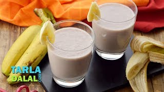 Banana Milkshake Recipe by Tarla Dalal [upl. by Olim260]