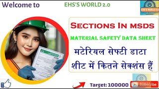 MSDS Section how many section are in MSDS MSDS MSDS CHEMICAL SAFETY [upl. by Raseda]