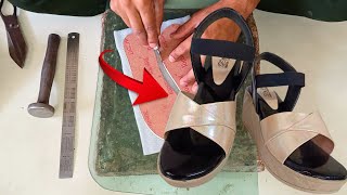 Making HANDMADE Women Sandals With Simple Tools [upl. by Natica745]