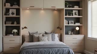 Stylish Murphy Bed with Built In Shelves and Cabinets Perfect for a Small Contemporary Bedroom [upl. by Etnod]