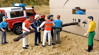 Rescue car with police cars and fire truck  Funny stories police car  BIBO TOYS [upl. by Latsyek]