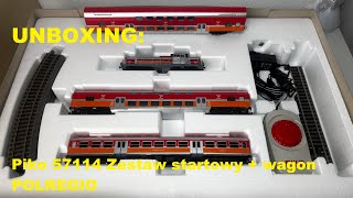 UNBOXING Piko 57114 Zestaw startowy  wagon POLREGIO [upl. by Laeno]