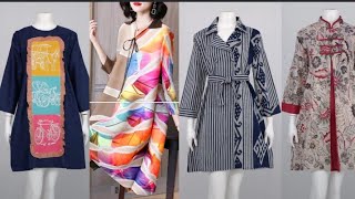 25 MODEL BAJU BATIKTUNIK TENUN DAN DRESS SIMPLE MODIS LAINNYA [upl. by Pinette756]