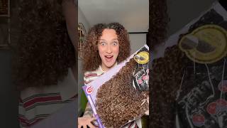 TRYING LONG CURLY HAIR EXTENSIONS curlyhair grwm [upl. by Ecyob]