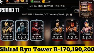 Shirai Ryu Tower Boss Battle 200 amp 170190 Fight  Reward MK Mobile [upl. by Adelheid]