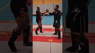 💯👉 MuayThai clinch Balance break and sweep throw🤩💪🇹🇭muaythai thaiboksen thaiboxing motivation [upl. by Allekram90]