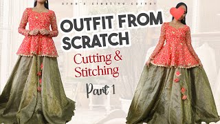 Peplum Top Cutting and Stitching  Designer Dress  Outfit from Scratch [upl. by Piotr162]