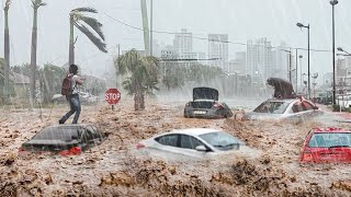 Mass Evacuation in Spain Flood sweeps away cars and people World is Shocked [upl. by Lacsap404]