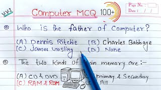 Top 100 MCQ Questions of Computer  Computer MCQs [upl. by Aurelio835]