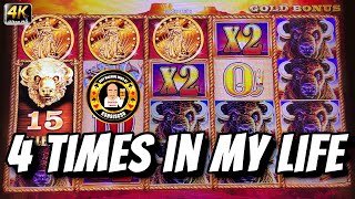 4 TIMES IN MY LIFE over 100 SPINS on Buffalo Gold Slot Machines [upl. by Aisitel]