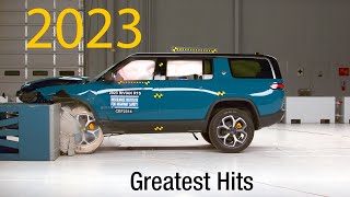 Mostwatched IIHS crash tests of 2023 [upl. by Ydnagrub]